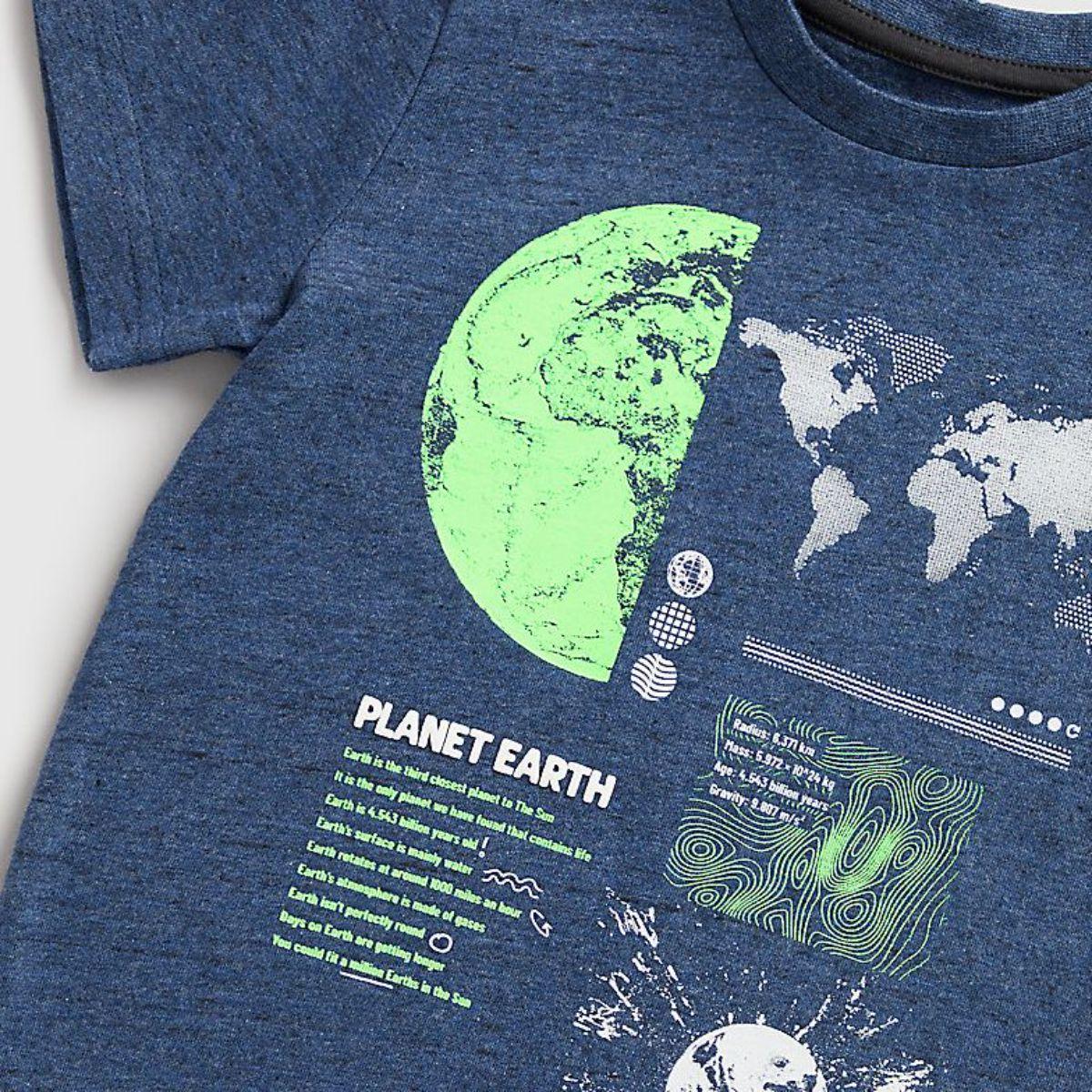 Mothercare Boy Roll With It Short Sleeve Earth Facts Tee Mothercare 👶